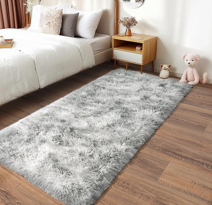 Pionblank Fluffy Runner Rugs for Bedroom 2x6, Modern Shaggy Area Rug for - Image 2