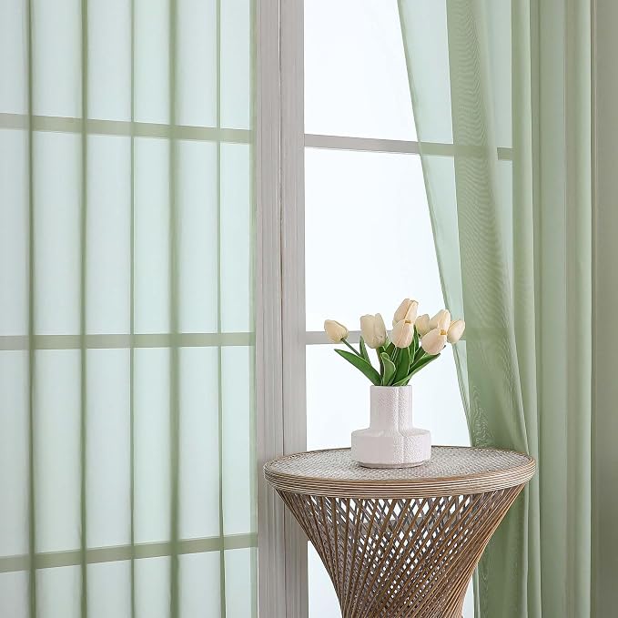 OVZME Sage Green Bedroom Curtains 2 Panel Sets 90 Inch Length, 59 Inch Extra - Image 3