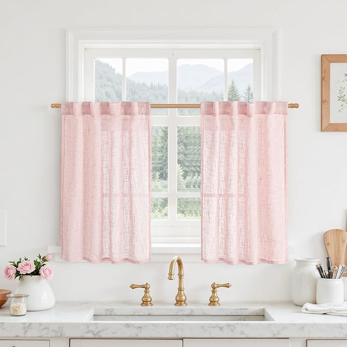 LAMIT 36 Inch Length Linen Curtains by LAMIT