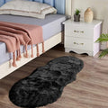 Latepis Black Faux Sheepskin 2x4 Shag Rug by Latepis