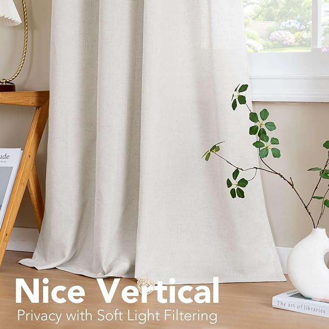 H.VERSAILTEX Natural Linen Grommet Curtains 84 Inch Length - Image 7