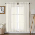 Gwine Ivory Sheer Curtains 68 Inches Long 2 Panels Set, Light Filtering Sheer by Gwine