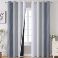 Estelar Textiler Grey and Greyish White Gradient Blackout Curtains 102 Inches by ESTELARTEXTILER