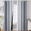 Estelar Textiler Grey and Grayish White Blackout Curtains 108 Inches Long by ESTELARTEXTILER