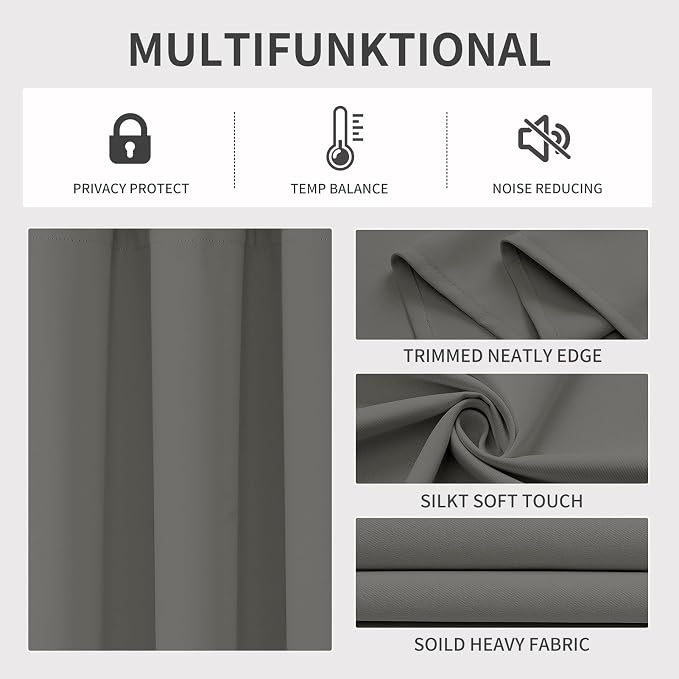 Joydeco Blackout Curtains 90 Inches Long 2 Panels Set, Thermal Insulated Long - Image 3