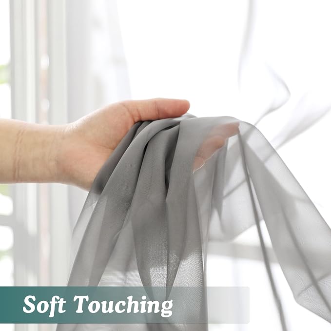 Chyhomenyc Charcoal Grey Sheer Valances - Image 7
