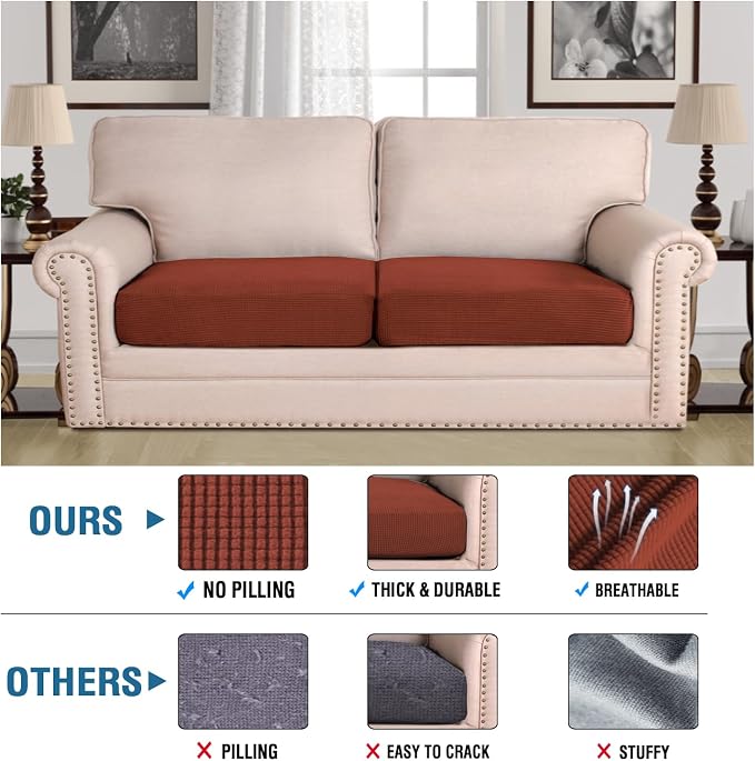 H.VERSAILTEX Super Stretch Individual Seat, Sofa Covers Couch, Cushion Covers - Image 2