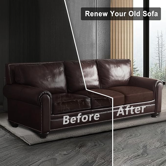 Leather Look Couch Cushion Covers Sofa Seat Slipcovers Sets Couches Furniture - Image 8