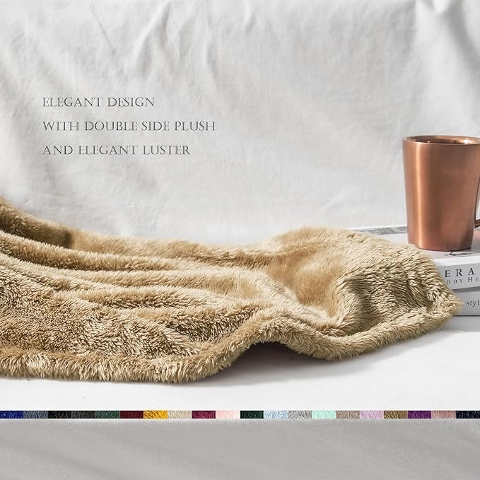 Exclusivo Mezcla Plush Fuzzy Fleece Throw Blanket Extra Large, Super Soft - Image 5