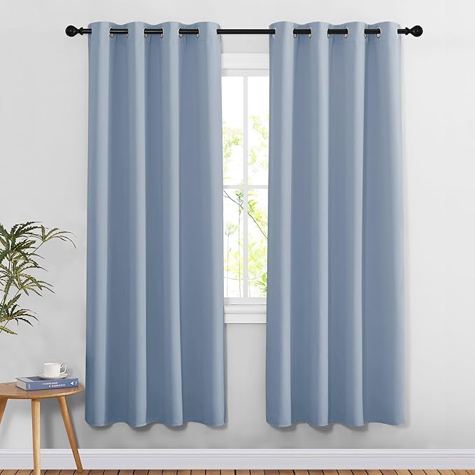 NICETOWN Vintage Blue Doorway Curtains 78 inches Long by NICETOWN