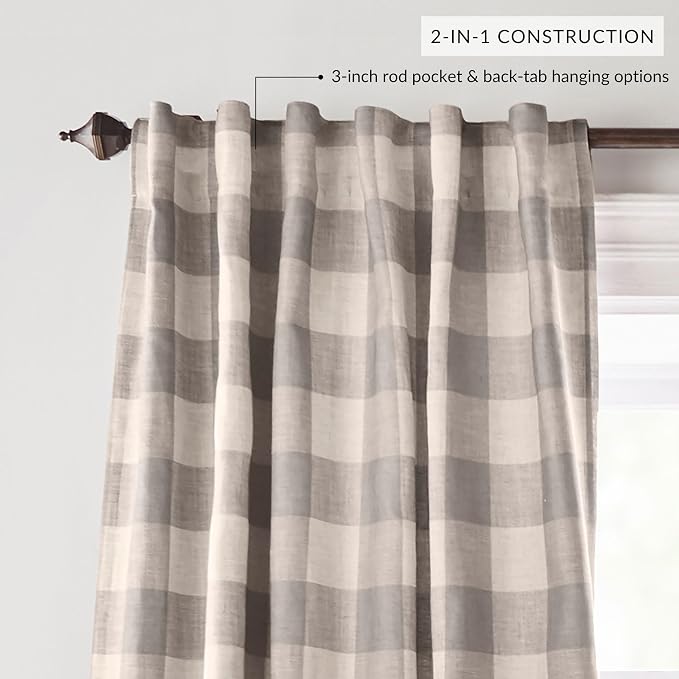 Elrene Home Fashions Farmhouse Living Grainger Buffalo-Check Blackout Window - Image 3
