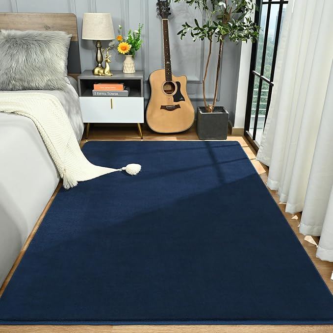 Amearea Large Modern Area Rugs for Bedroom Living Room, 6x9 Feet Navy Blue - Image 4