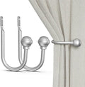 Hion Curtain Holdbacks Silver 2pcs, Curtain Tiebacks Wall Mounted Curtain Hooks by Hion