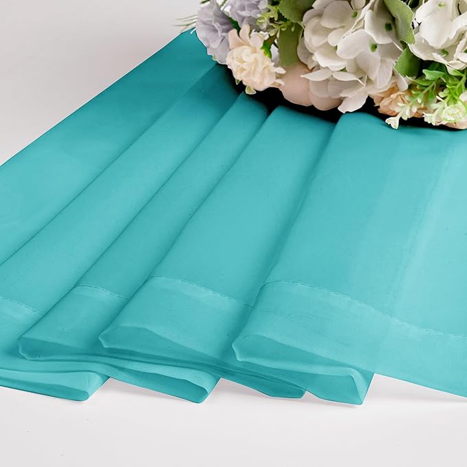 Chyhomenyc Sheer Turquoise Curtains 90 inches Long 2 Panels, Light Filtering - Image 8