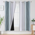 Estelar Textiler Stone Blue and Greyish White Ombre Blackout Curtains 72 Inches by ESTELARTEXTILER