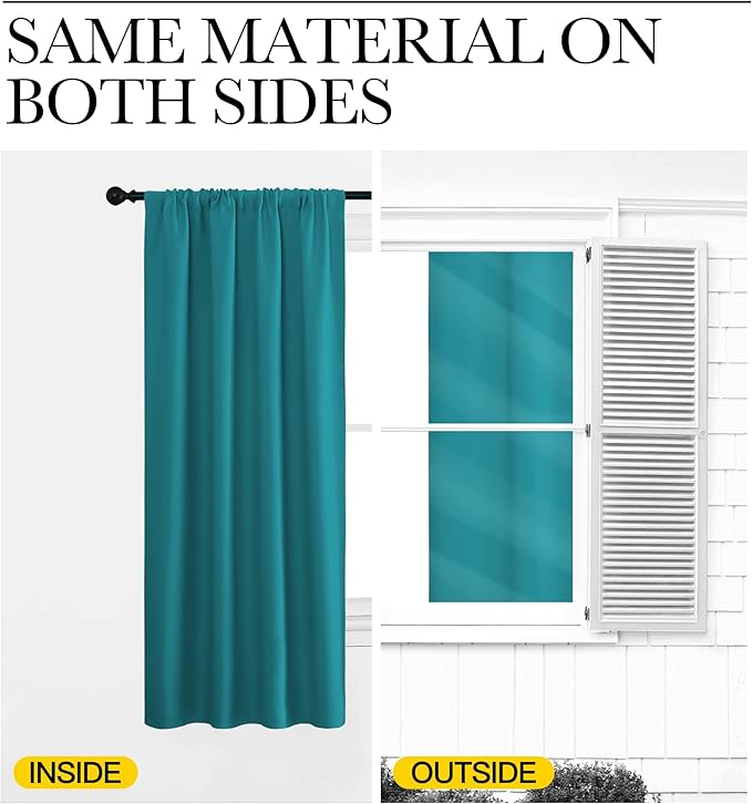 NICETOWN Blackout Curtains for RV Windows, Peacock Blue, 2 Panels, Room - Image 5