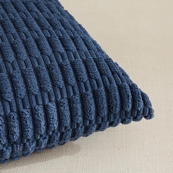 Fancy Homi 4 Packs Dusty Blue Decorative Throw Pillow Covers 14x14 Inch - Image 4