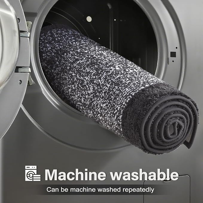 48x24 Long Bathroom Rugs Washable Non Slip, Dark Grey Bath Mat - Image 9
