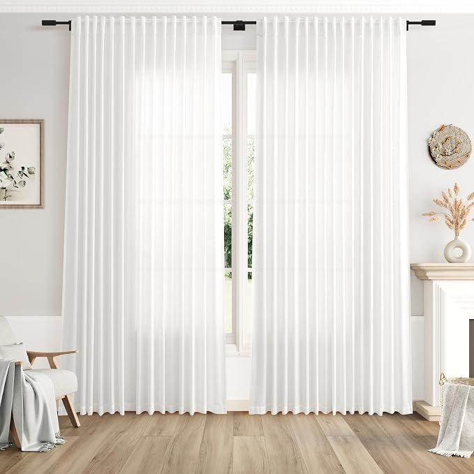 Extra Wide 100 Inch Linen Curtains by Nanspring