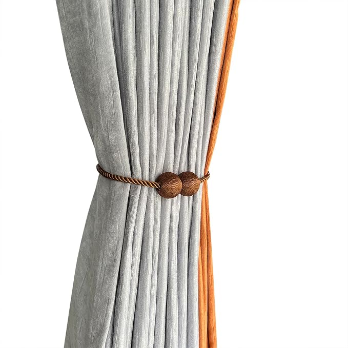 Melaluxe 4 Pack Magnetic Curtain Tiebacks, Decorative Curtain Holdbacks - Image 4