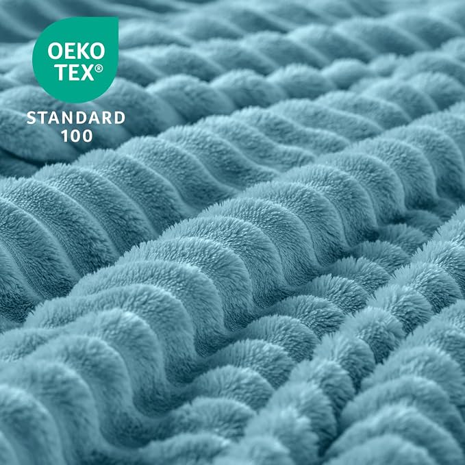 BEDELITE Fleece Blanket Twin Size – 3D Ribbed Jacquard Soft and Warm Decorative - Image 4