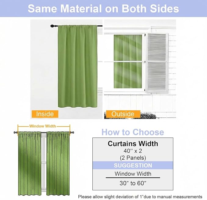 Simplebrand Ava Lime Short Blackout Curtains - Image 9