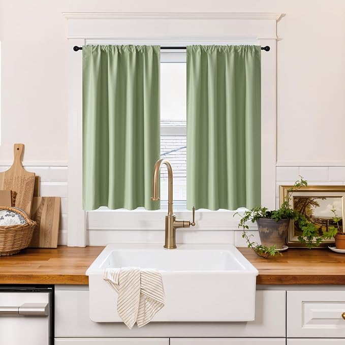 RYB HOME 100% Blackout Short Curtains by RYBHOME