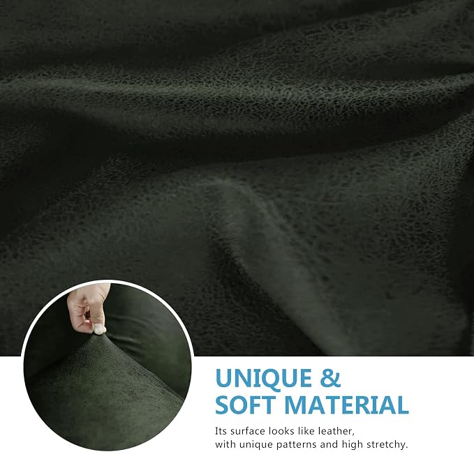 Leather Look Couch Cushion Covers Sofa Seat Slipcovers Sets Couches Furniture - Image 5