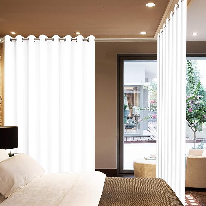 Yakamok Pure White Curtain for Living Room Sliding Glass Door Vertical Blind - Image 2