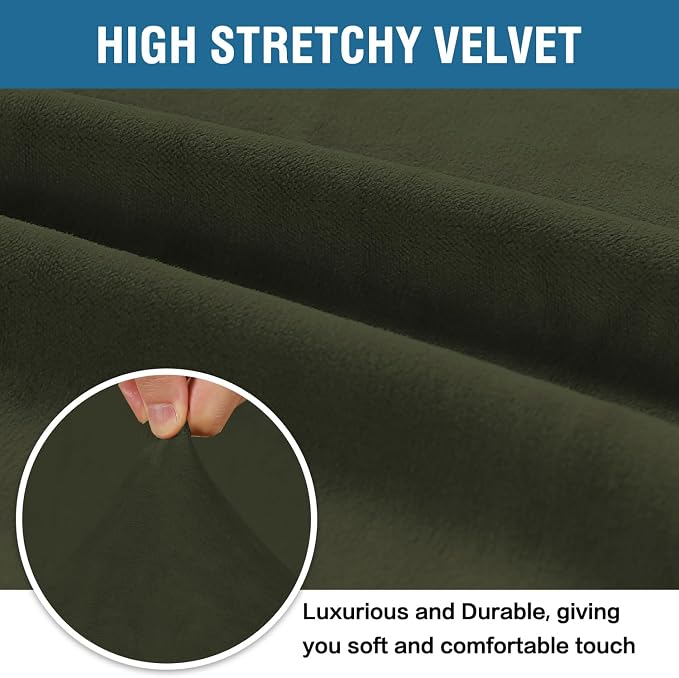 H.VERSAILTEX Stretch Velvet Sofa Covers Large Couch Covers Furniture Protector - Image 3