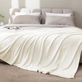 BEDELITE Fleece Blankets Queen Size Cream Throw Blankets by BEDELITE