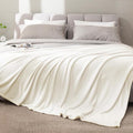 BEDELITE Fleece Blanket Soft Plush Queen Size Bed Blanket Cream 90"x90" | Ultra by BEDELITE