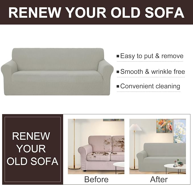 U-NICE HOME Oversized Stretch Loveseat Couch Cover Sofa Covers Washable Sofa - Image 5