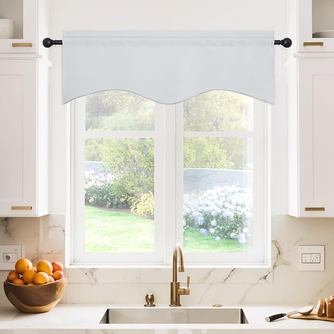 NICETOWN Blackout Valances for Windows, Farmhouse Style Rod Pocket Thermal - Image 2