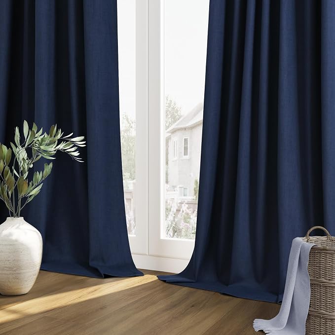 Guken Navy Blue 100% Blackout Curtains 72 Inch Length 2 Panels Set - Image 8