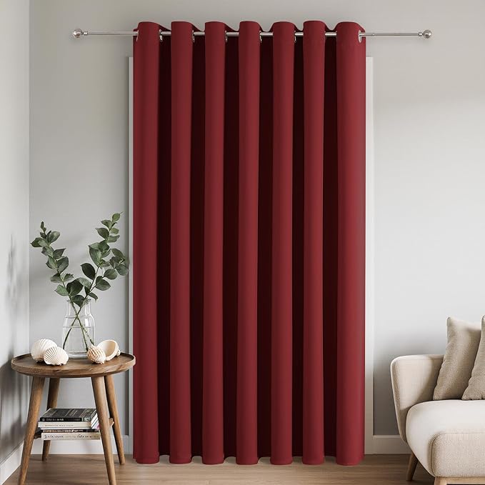 Joydeco Blackout Patio Sliding Door Curtains 108 Inches Long, Grommet Privacy by JOYDECO