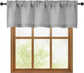 OWENIE Grey Valances for Windows 1 Pcs, Light Filtering Textured Farmhouse by OWENIE