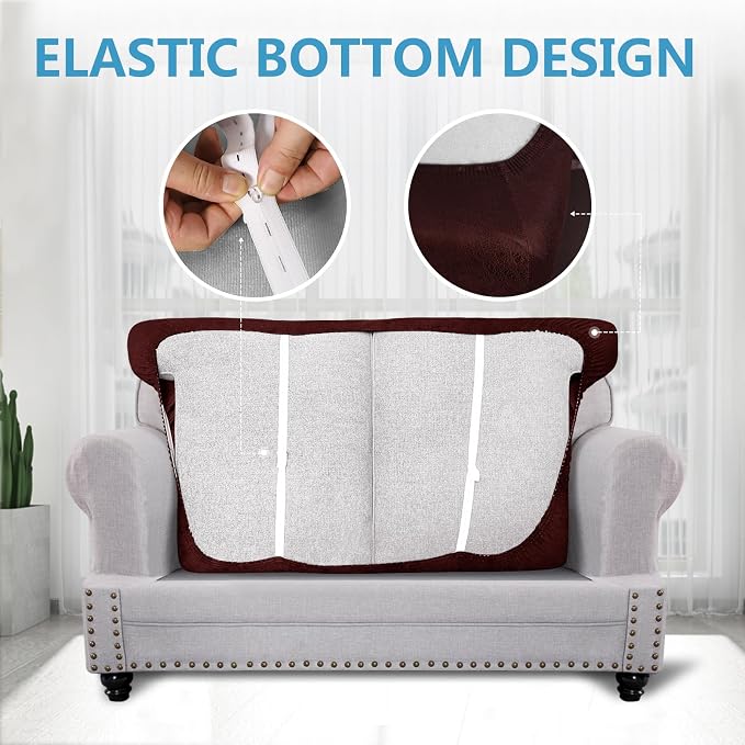 Leather Look Couch Cushion Covers Sofa Seat Slipcovers Sets Couches Furniture - Image 4