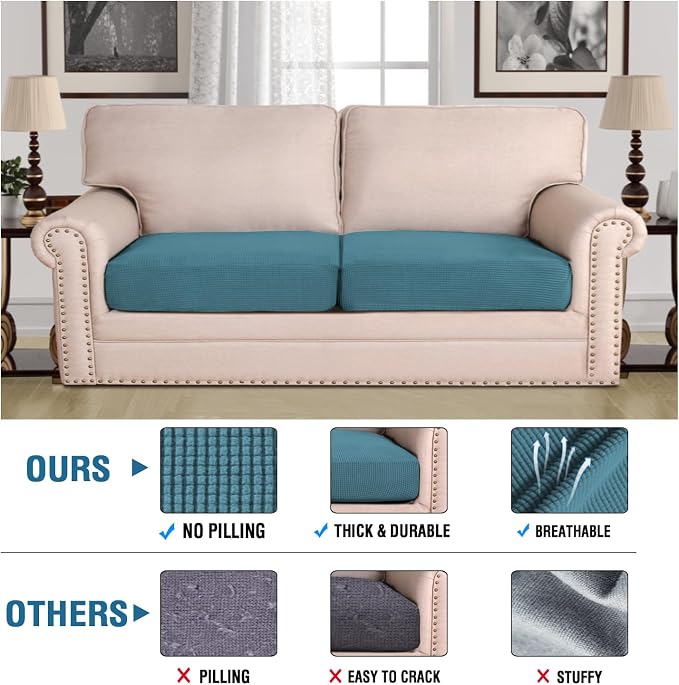 H.VERSAILTEX Super Stretch Individual Seat Cushion Covers Sofa Covers Couch - Image 2