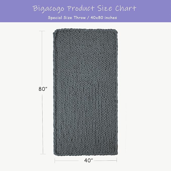 Bigacogo Chunky Knit Throw Blanket - Image 2