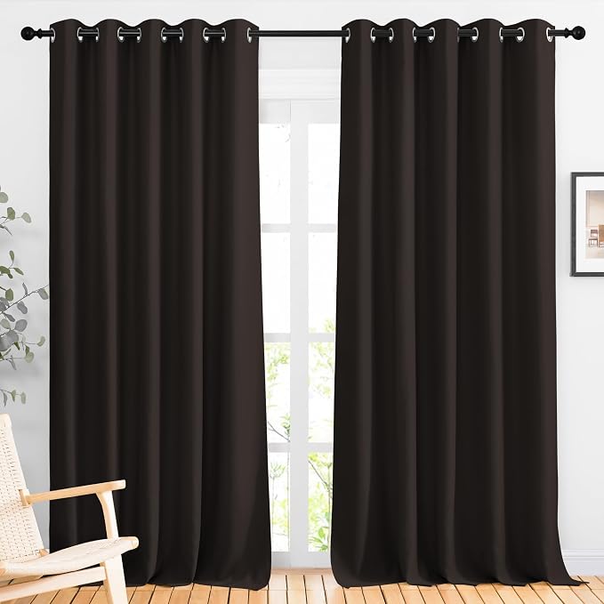 NICETOWN Room Darkening 118 inch Long Curtains, Grommet Thermal Drapes Weighted by NICETOWN