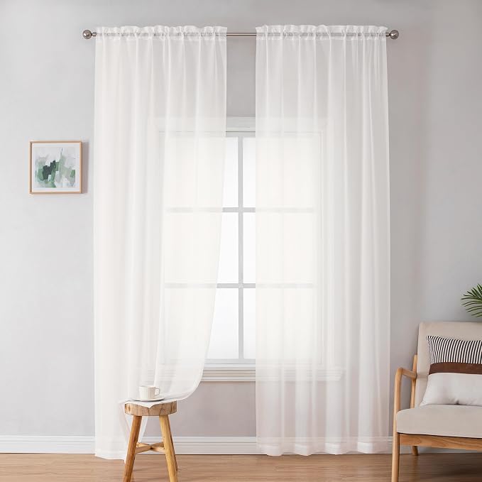 Simplebrand Sheer Curtains 72 Inches Long 2 Panels by Simplebrand