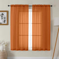 Gwine Burnt Orange Sheer Curtains 63 Inch Length by Gwine