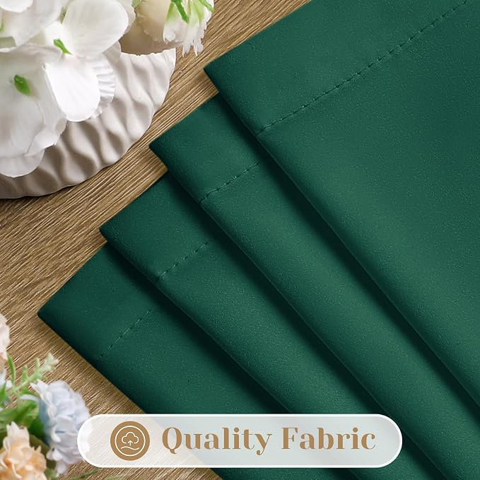 HOMEIDEAS Christmas Non-See-Through Hunter Green Privacy Sheer Curtains - Image 7