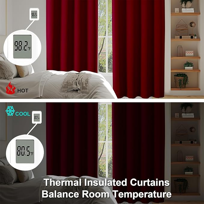 Simplebrand Ava Red Short Blackout Curtains - Image 6