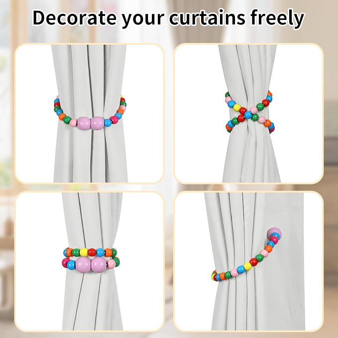 KLOGTSIND Magnetic Curtain Tiebacks, 4 Pack Curtain Holdbacks - Image 4