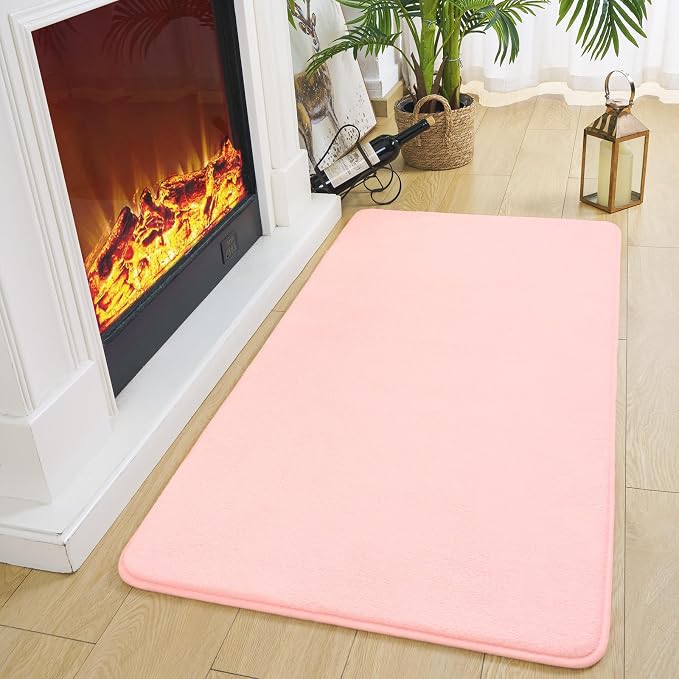 Amearea Modern Washable Runner Rugs, 2x4 Feet Pink Bedroom Runner Rug, Small - Image 4