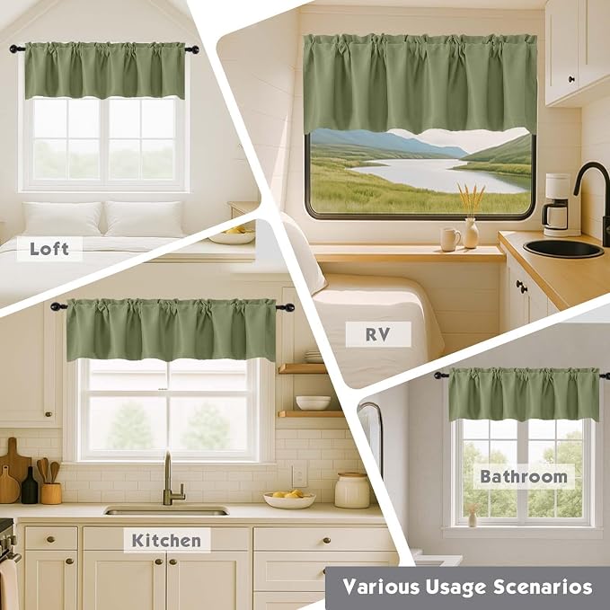Chyhomenyc Blackout Valances for Windows, Short Window Valance Curtains for - Image 8