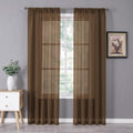 Tollpiz Sheer Curtain Linen Textured Living Room Curtains Sheer Light Filtering by Tollpiz