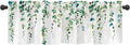 Watercolor Green Leaves Window Valance by debraleye